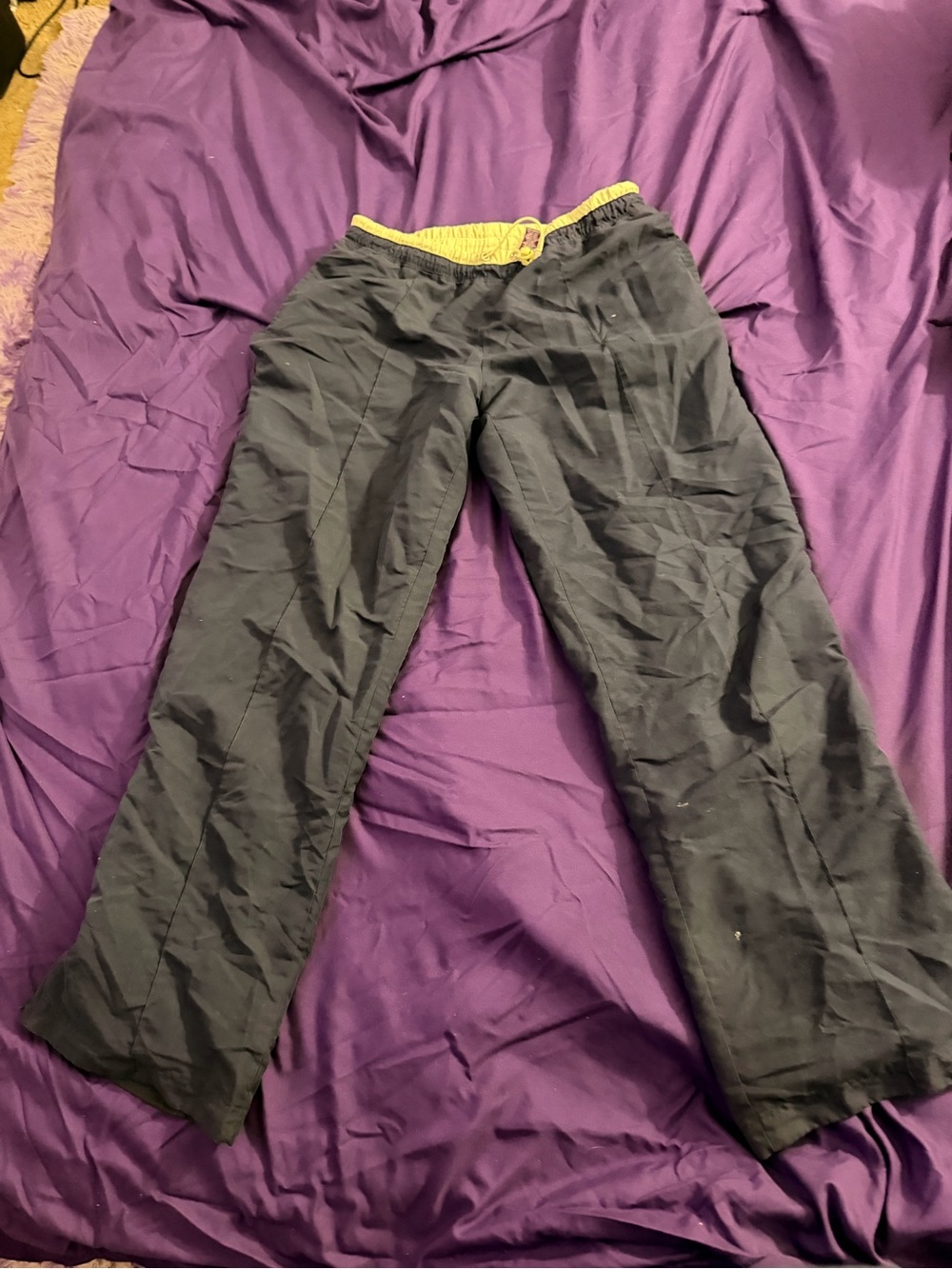 & Other Stories Black Sweatpants with Yellow Drawstring Waist